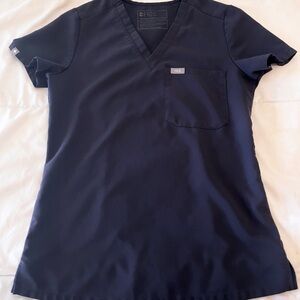 Figs Catarina One Pocket Scrub Top size XXS unique blue grey medical